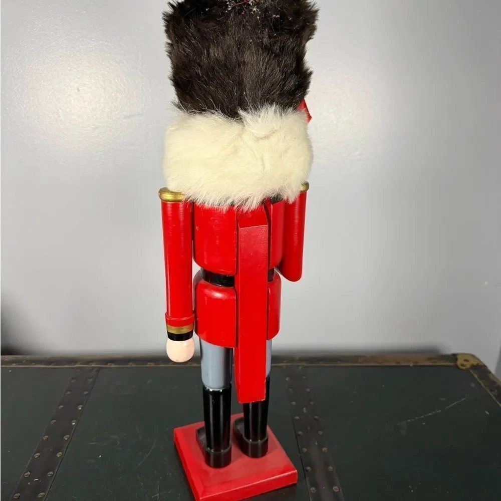 Vintage Large Hand Painted Wooden Nutcracker Classic Heavy Works 20” Soldier